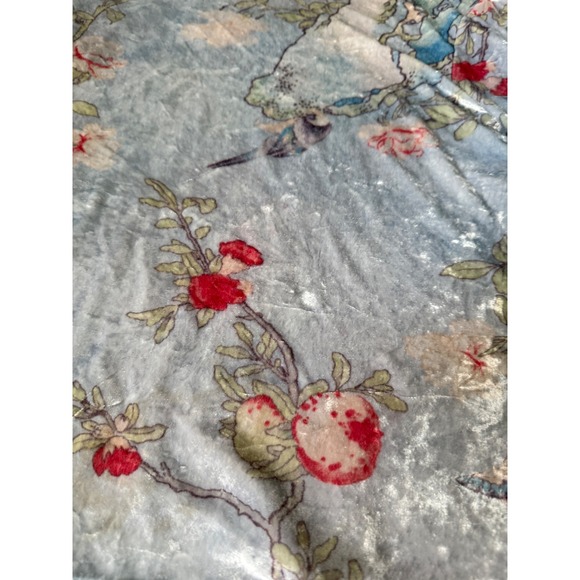 Vintage Floral Velvet Turtleneck Top Cottagecore Fairycore Long Sleeve - Picture 2 of 7